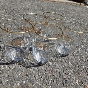 Hand Crafted Gold and Gray Drinkware Set